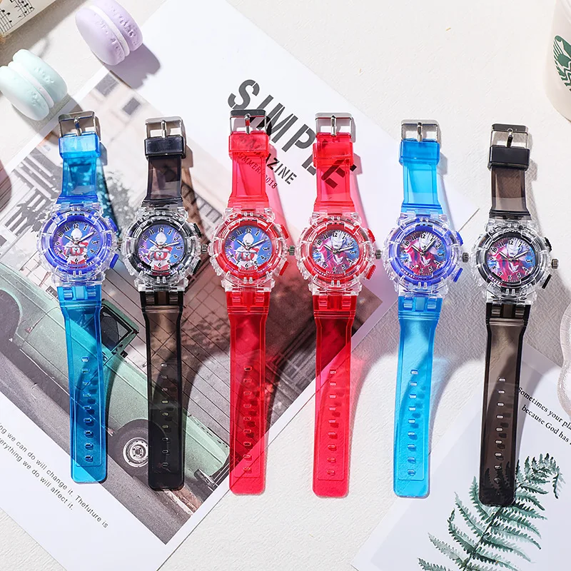 New, Led, Luminescent, Anime, Cartoon, Elementary School Student, Male And Female Electronic Watch