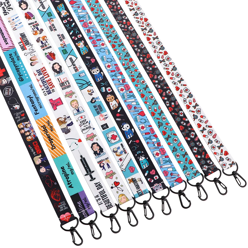 

LX1099 Grey's Anatomy Phone Cord Strap Doctor Nurse Lanyards for Kettle Mask Glasses ID Badge Card Phone Case Keychains Lariat