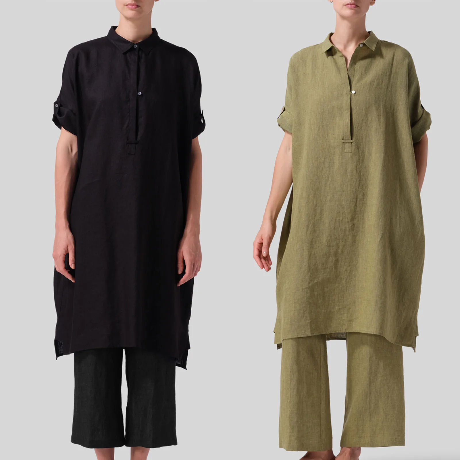 

Women Casual 2 Piece Outfit Cotton Linen Short Sleeve Pullover High Waist Pants Set Boho Style Outfit