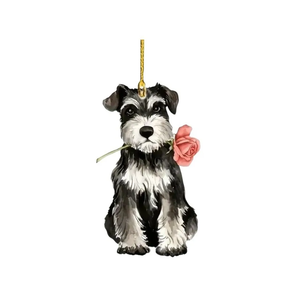 Новый 2D Акриловый подвесной брелок для автомобиля с плоским щенком аксессуары