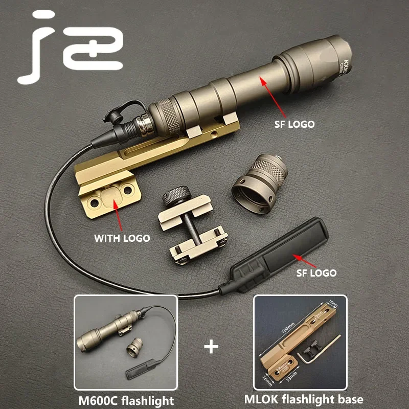 lekkość AIrsoft Tactics SF M600C M300C latarka chwilowo-on/Contstant-On LED białe światło M300 M600 broń myśliwska zestaw podstawy latarki