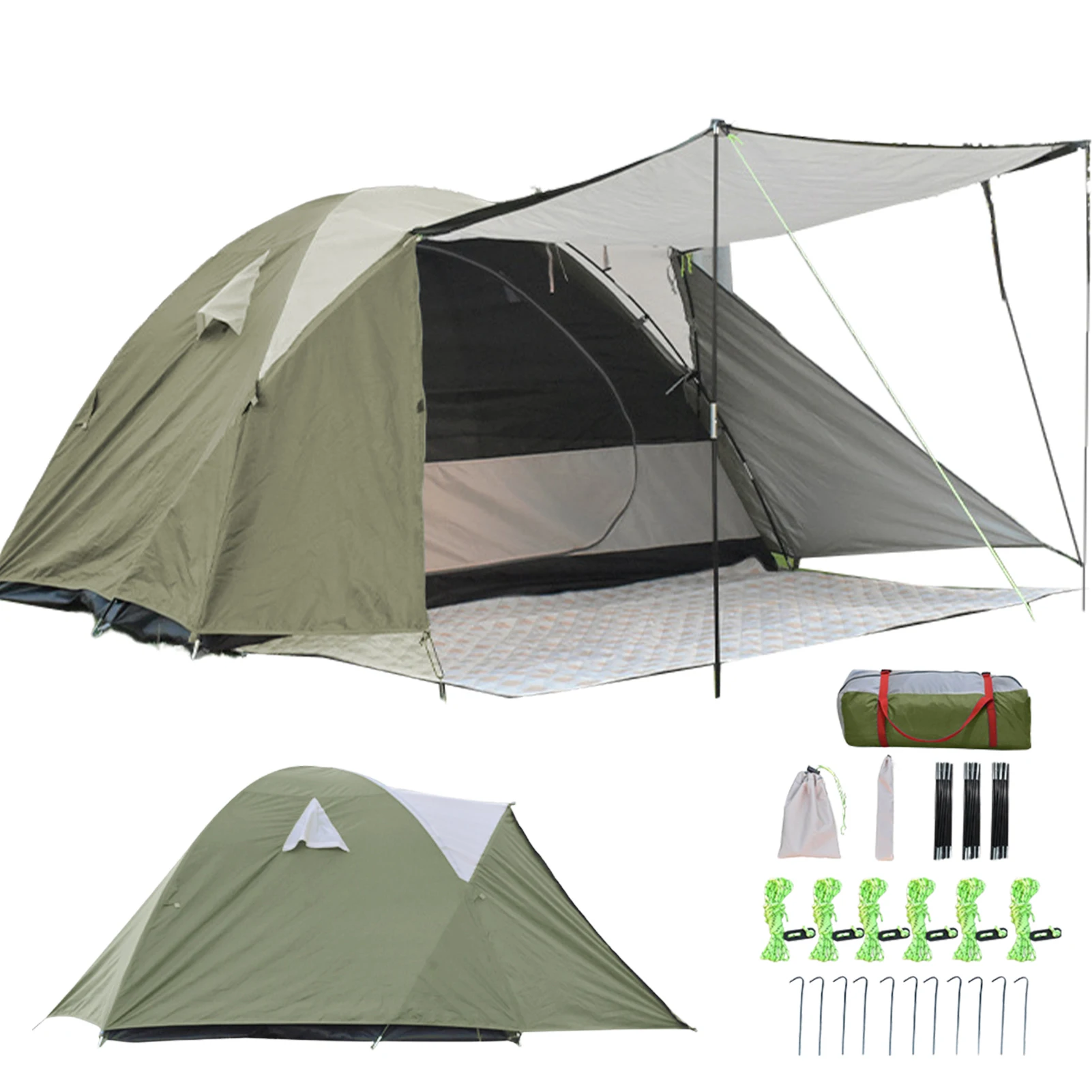 2-3 Person Waterproof Camping Tent Portable Double-Layer Tents Front Hall Design And Breathable Fabric Big Tent Picnic Hiking