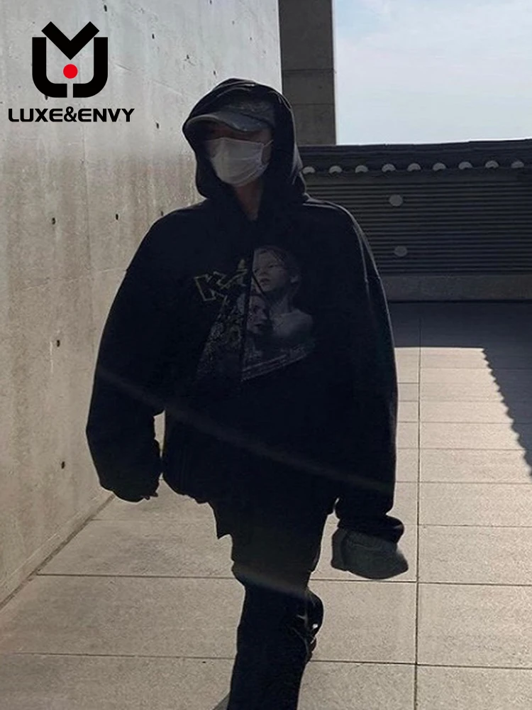 

Мужская толстовка на молнии с принтом LUXE & ENVY, плотная осенне-зимняя повседневная куртка, новинка сезона осень-зима 2023