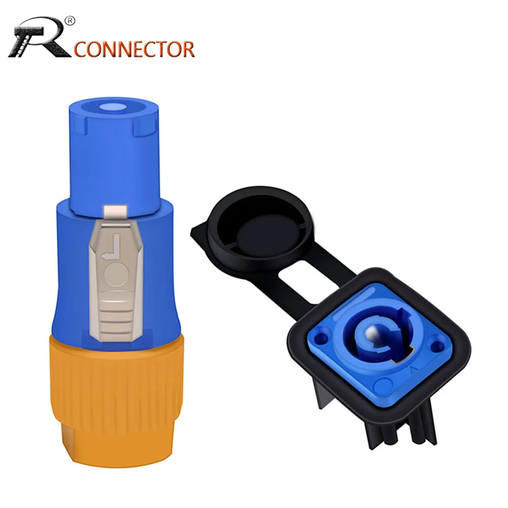 

2pcs New Waterproof 20A Powercon Power Panel Mount Adapter True Locking Cable IP65 Aviation Flame Retardant Connector