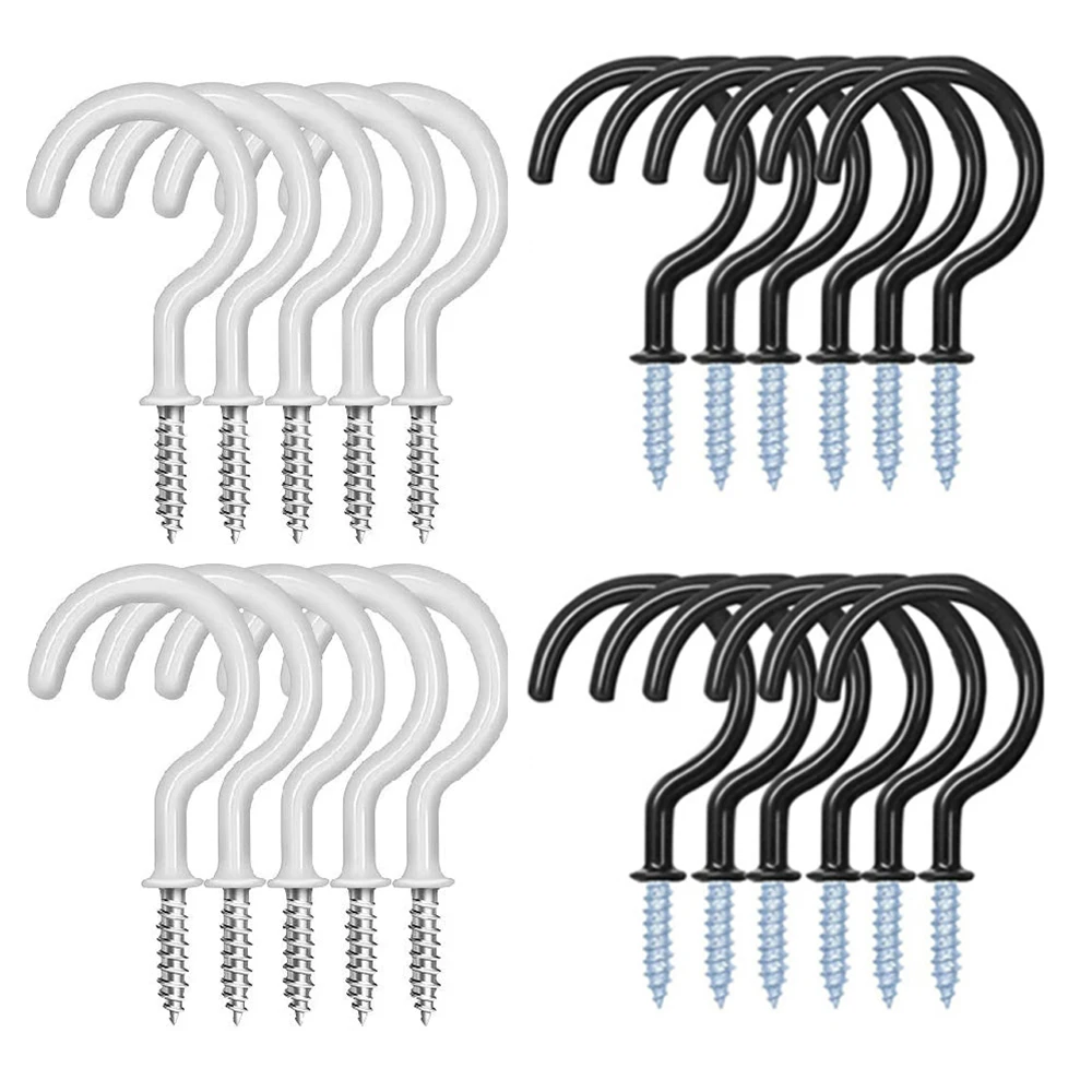 

10pcs Screw-In Muripal Uses Metal Hanger Ceiling Hooks Heavy Duty Cup Hooks Holder Kitchen Bathroom Accessories