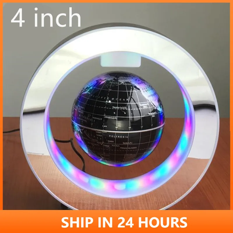 Magnetic Levitation Floating Globe Night Lamp Round LED Night Light World Map Novelty Table Lamp Home Decor Bedroom Birthday 20#