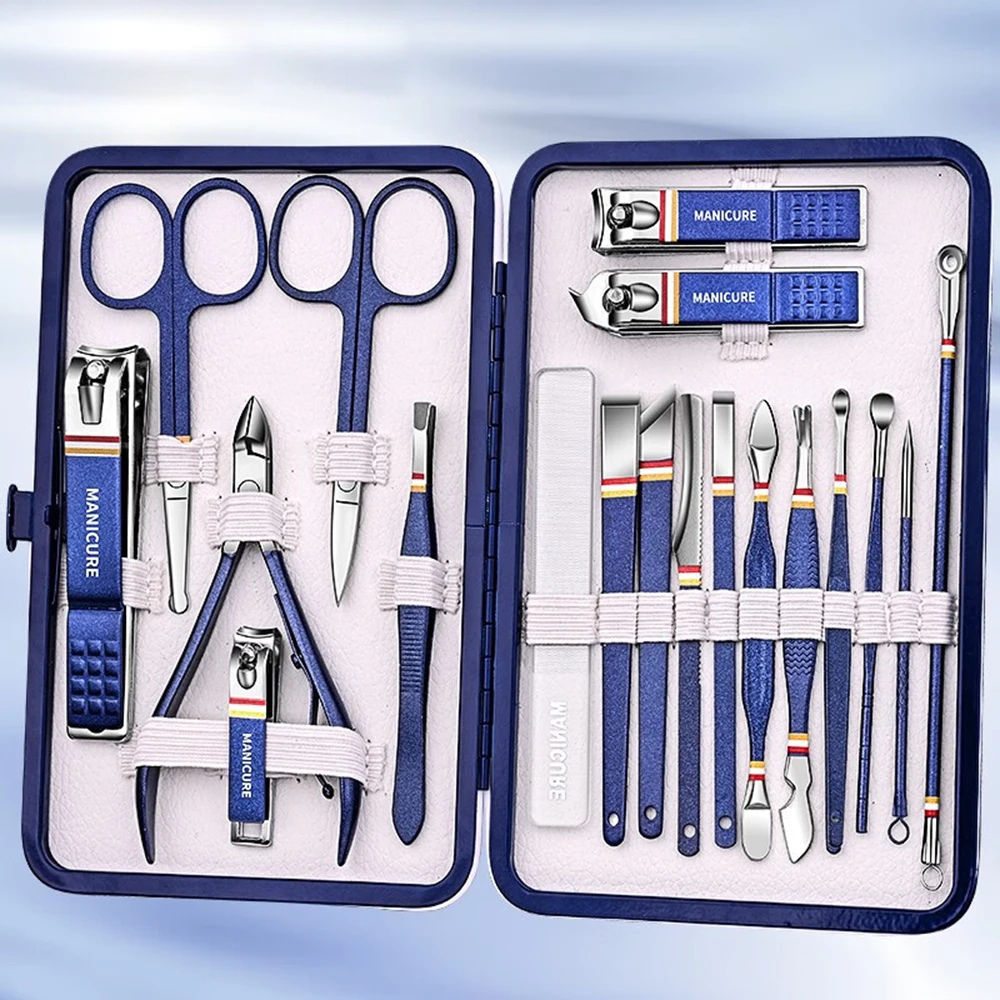 

New Nail Clippers Set 9/11/13/15/19 pcs Set Stainless Steel 2023 Nail Clippers Set Manicure Kits Scissors Nail Care Tools