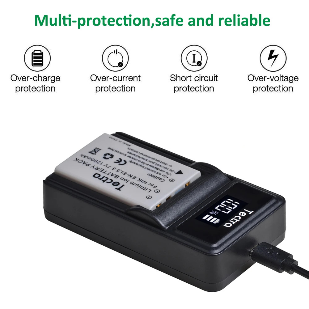 EN-EL5 Аккумулятор для камеры или светодиодное USB-зарядное устройство Nikon Coolpix P3 P4 P90