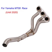 mt09 slip on motorcycle front connect tube head link pipe stainless steel exhaust system for yamaha mt09 race until 2020