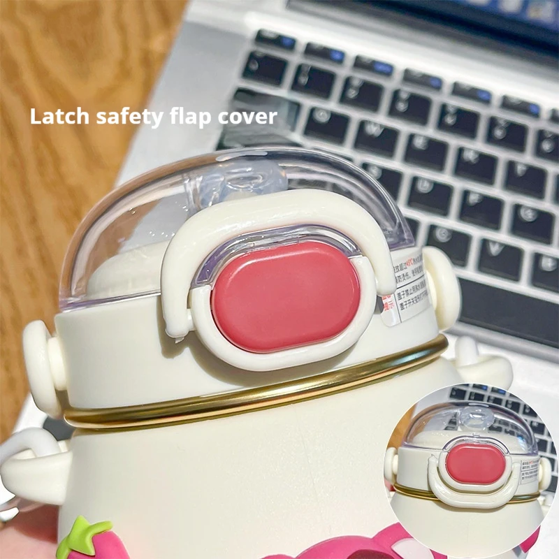 700 мл изолированная чашка с клубничным медведем мультяшная кукла соломенная