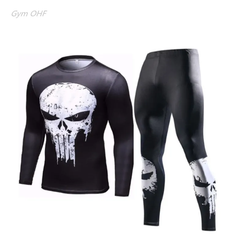 Супергерой 3D мужской спортивный костюм для тренажерного зала фитнеса