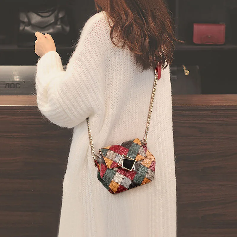 

Real Cowhide Colorful Mini Bag 2022 New Fashion Famous Designer Luxury Brand One Shoulder Messenger Bag Gg Deluxe Female Bolsa
