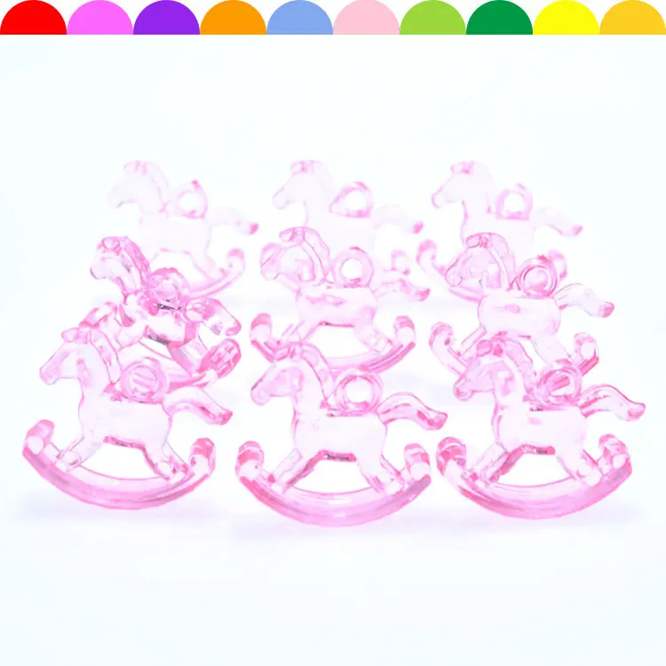 50 разноцветный прозрачный акриловые подвески для лошадей-качалок 24 мм детское