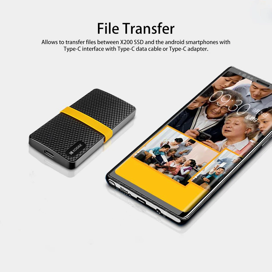 Портативный твердотельный накопитель Kodak SSD 256 ГБ 512 1T Type c USB 3 1 внешний жесткий