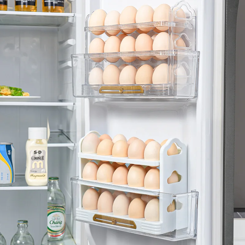 

Case 3 30 Holder Tiers Grids Rotating Container Container Eggs Kitchen Eggs Space-saving New Egg Fridge Box Storage Organizer