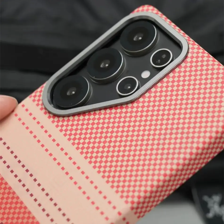 Фото S25 Ultra Strong Mganetic Slim Armor Case для Magsafe Metal Len Carbon Fiber Patterned PC Cover для Samsung Galaxy S25 Ultra Plus №4