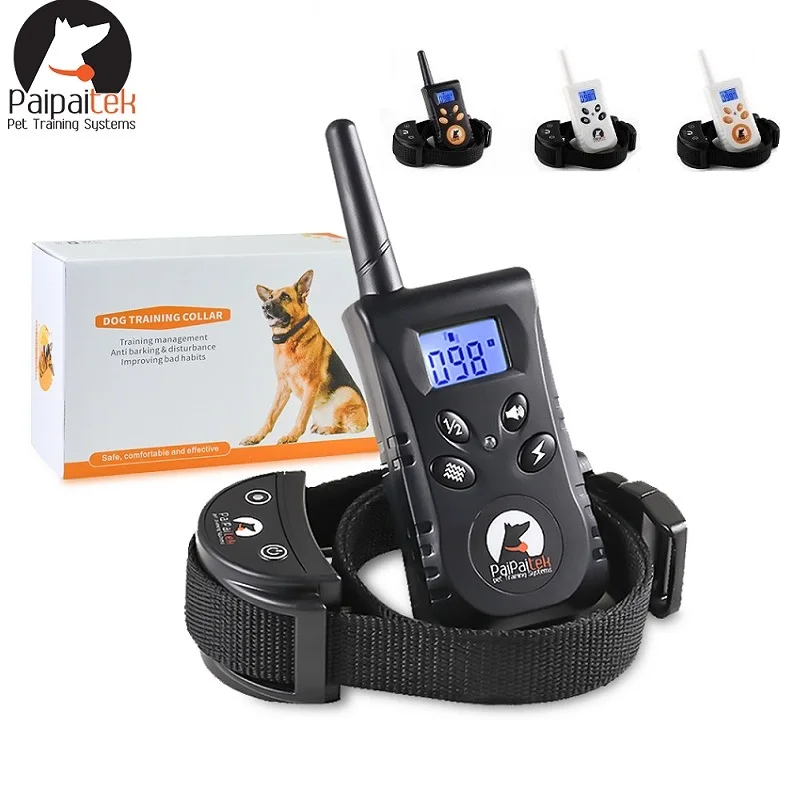 

Ошейник для дрессировки собак, водонепроницаемый перезаряжаемый ошейник с защитой от лая, Диапазон действия S/M, 550 ярдов