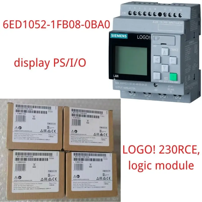 

Совершенно новый логотип 6ED1052-1FB08-0BA0! 230RCE, логический модуль, дисплей PS/I/O: 115 В/230 В/реле, 8 DI/4 DO