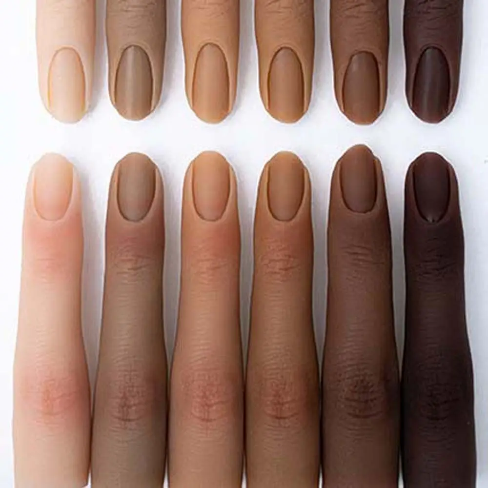 

Professional Nail Art Tool Practice Hand Fake Finger For Nail Training Display Fake Finger Silica Gel Model Manicure Supplies