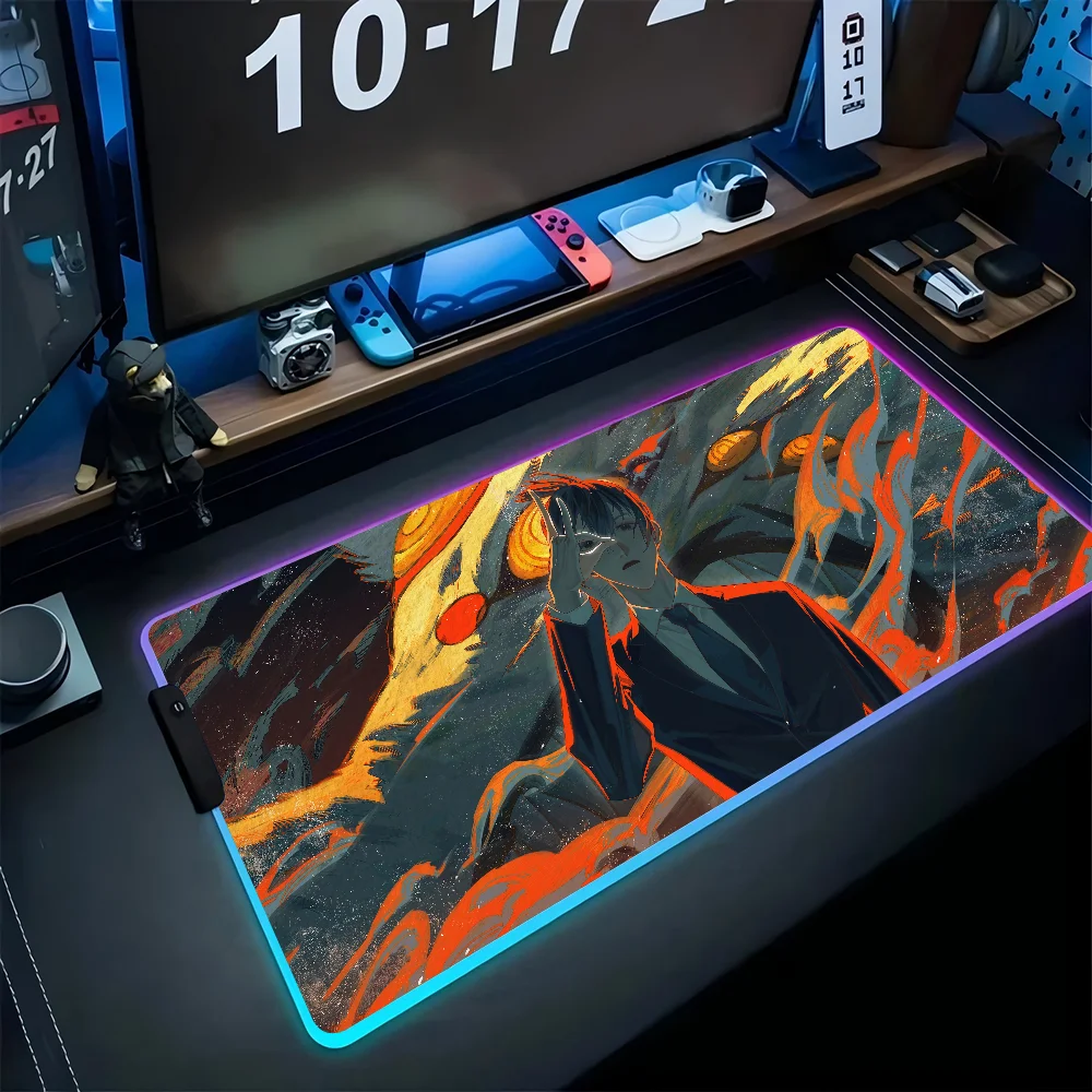 Игровой коврик для мыши Aki с Бензопилой размер XXL RGB