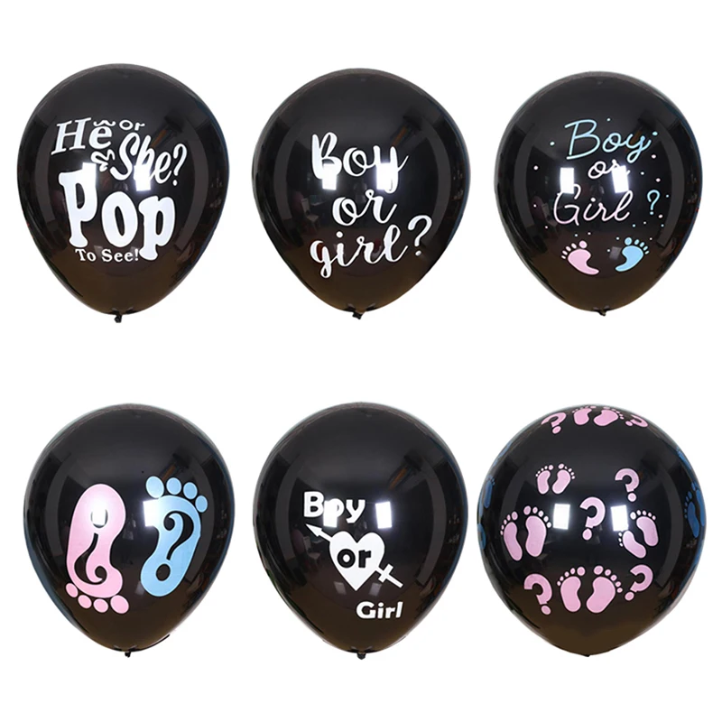 

Boy or Girl Balloons Gender Reveal Party Decoration 36 Inch Black Latex Balloon Blue Pink Confetti Baby Shower Globos Supplies