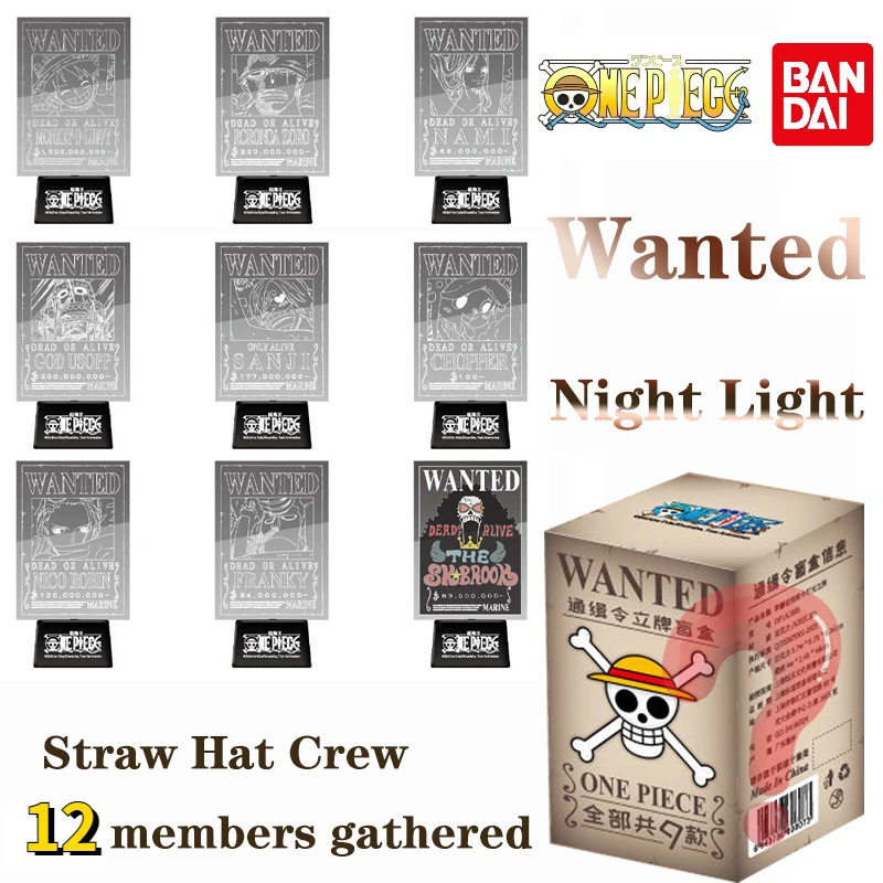 

One Piece Bounty Wanted Night Light Luffy Zoro Nami Sanji Lamp Soft Light Bedroom Bedside Piratesreward LED Children Toys Gift