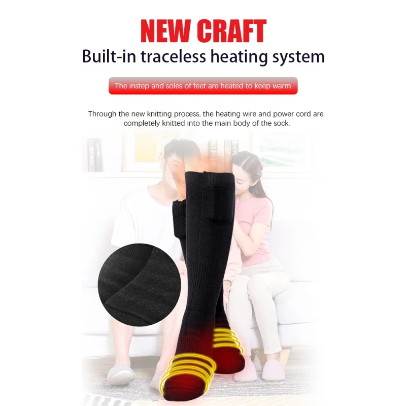 Перезаряжаемые теплые носки зимние с электрическим подогревом для мужчин и