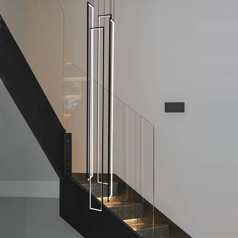 Продажа Прямоугольная Черная светодиодная Подвесная лампа в современном дизайне, нордическое внутреннее декоративное освещение, идеально подходи...