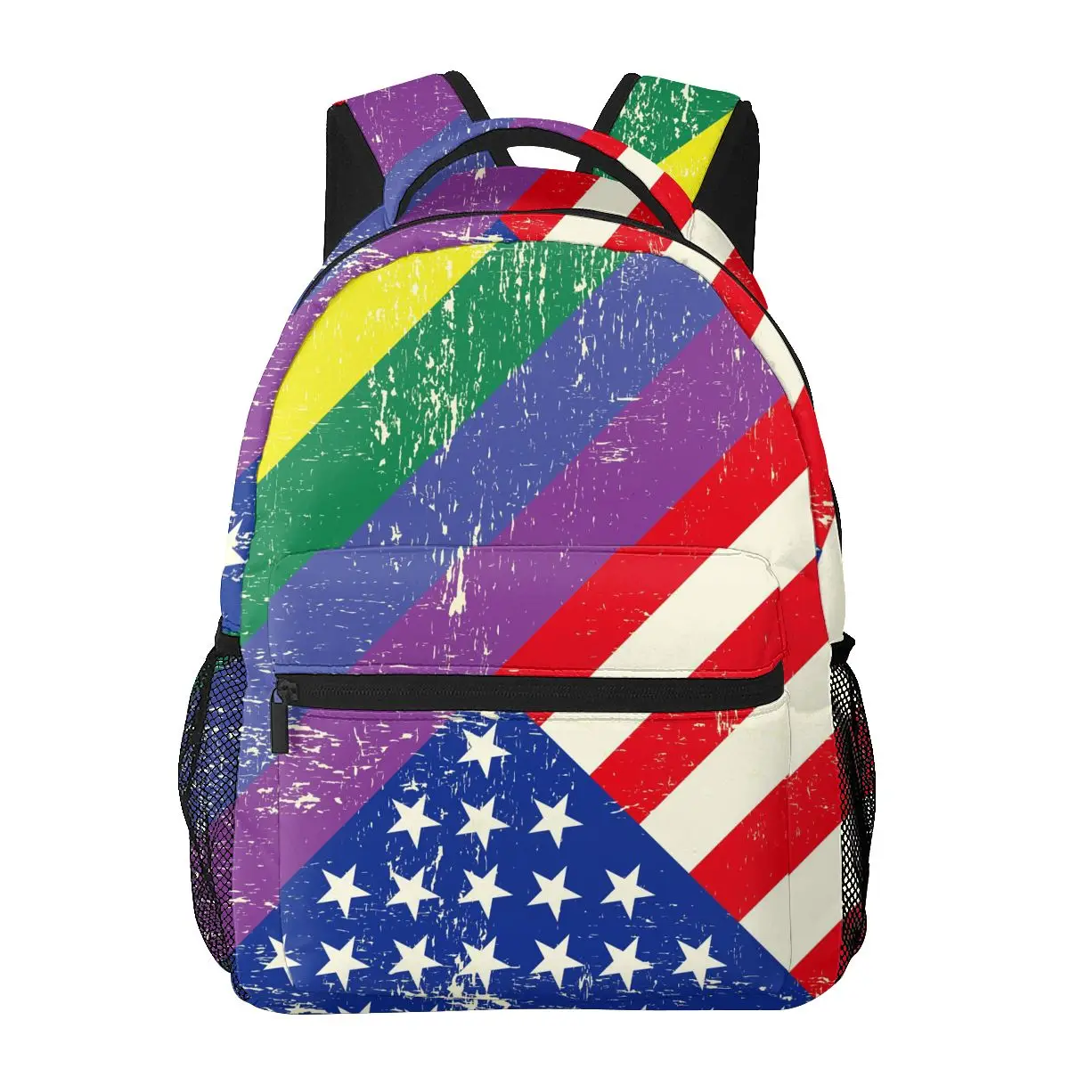

Teenagers Boy Backpack USA And Gay Grunge Flag Casual Laptop Backpack Student School Bag Backpack