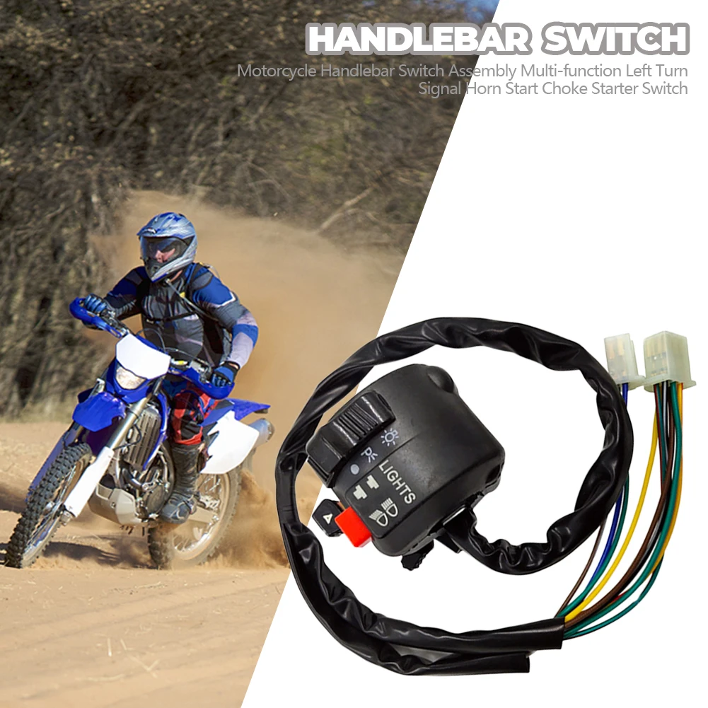 

Motorcycle Handlebar Switch Assembly Multi-function Left Turn Signal Horn Start Choke Starter Switch For 7/8" 22mm ATV/Quad