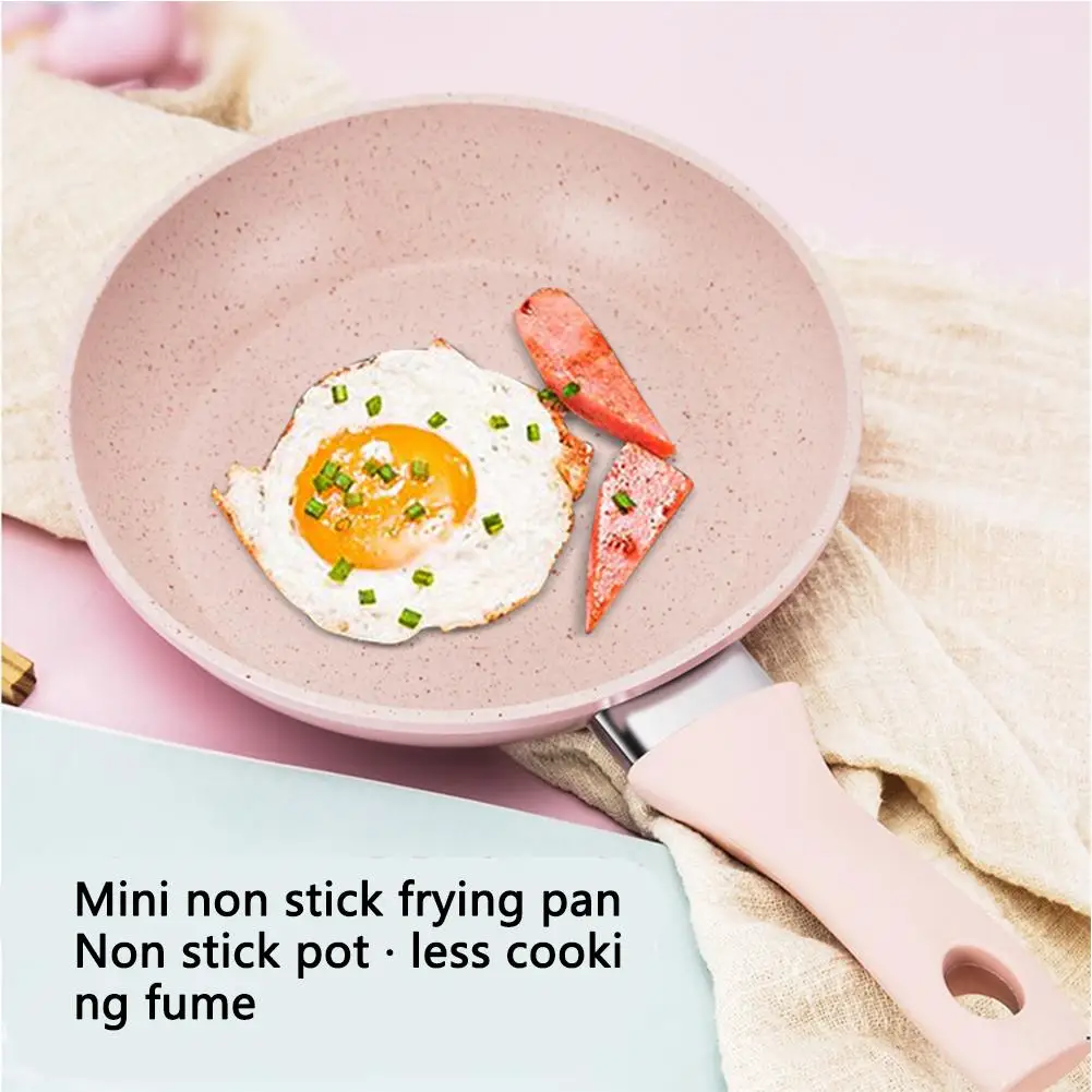

Mini Medical Stone Frying Pan With Non-stick Coating Silicone Anti-scalding Handle Hook Design