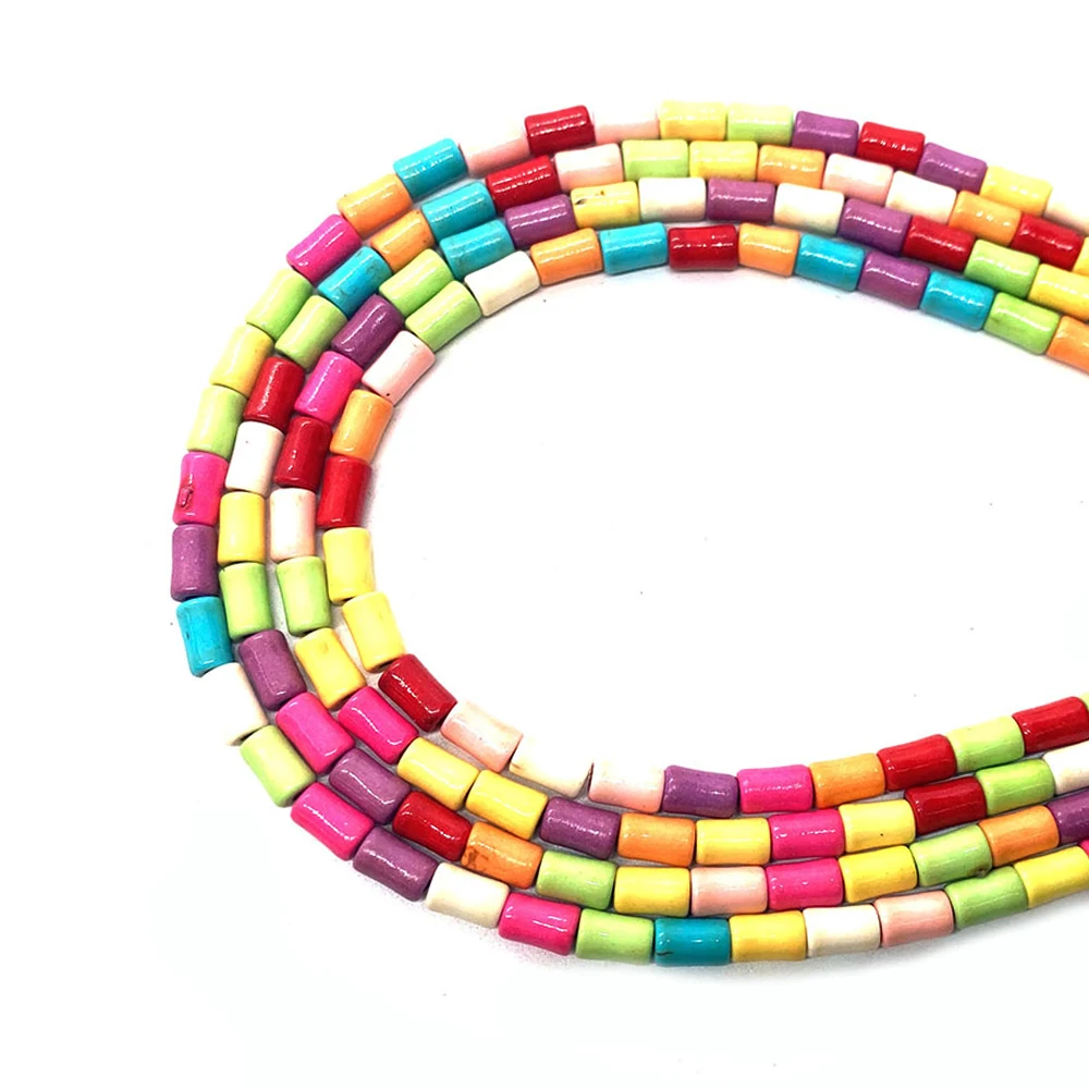 

Synthetic Pine Stone Bead Colorful Cylindrical Gem Beads for Handmade Making Necklace Bracelet Earring Pendant Jewelry Accessory