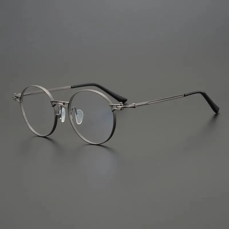 

2023 Top quality pure titanium optical eyewear retro glasses frame men Myopia reading women simple round personalized eyeglasses