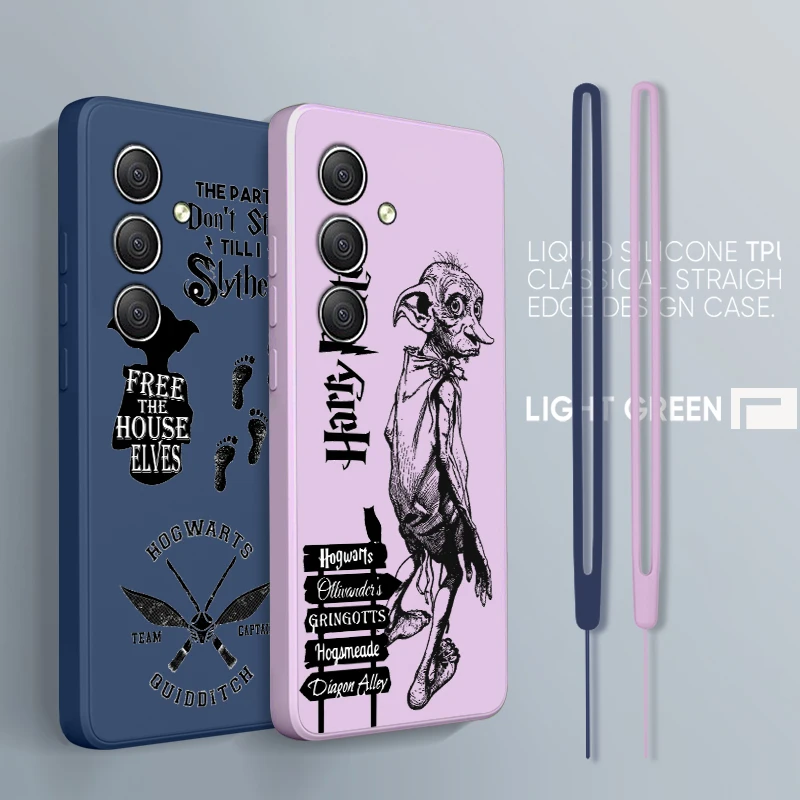 

Harrys Potter dobby For Samsung A34 A14 A52S A54 A23 A13 A73 A03Core A22 4G 5G Liquid Rope Phone Case