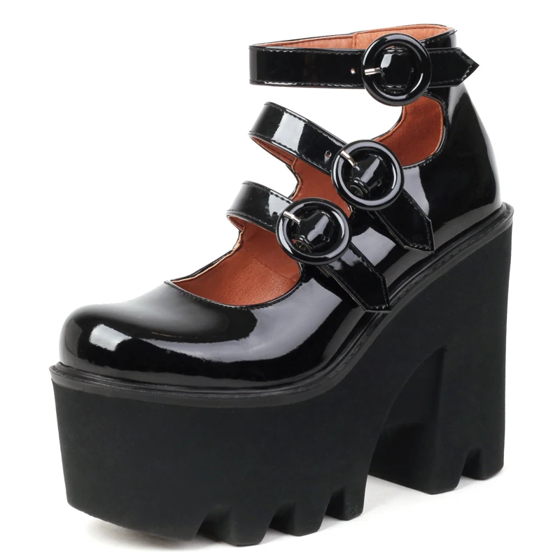 

Женские туфли с ремешком на щиколотке, туфли-лодочки на платформе и Высоком толстом каблуке в стиле панк, Повседневные Вечерние туфли на массивном каблуке, весна-лето 2022