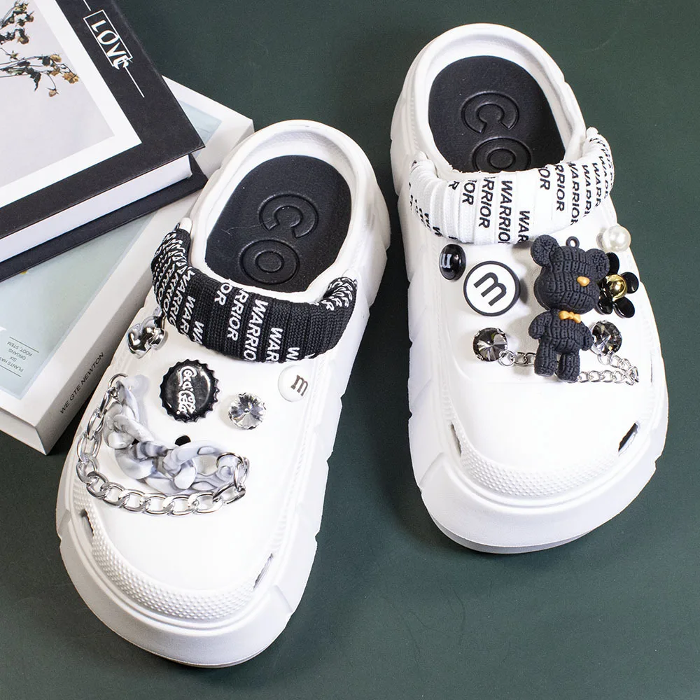 Croc Charms set  cartoon bear Shoe Decorations chain Buckle for clog crock Accessories  Girls Women Gifts