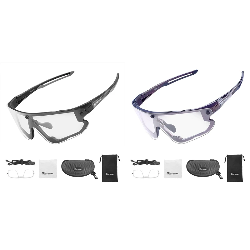 

Фотохромные велосипедные очки WEST BIKING TR90, магнитные солнцезащитные очки с защитой UV400, черные очки для дорожного горного велосипеда