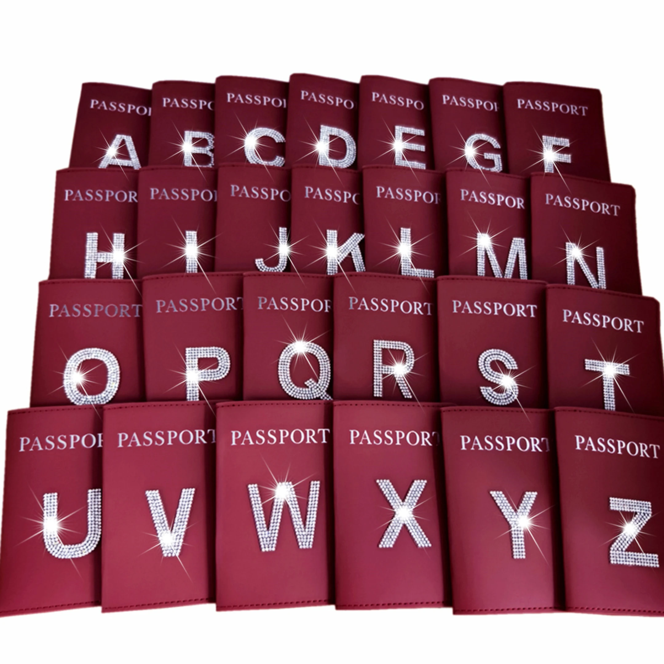 Чехол для паспорта с надписью Стразы Red футляр кредитница модные дорожные