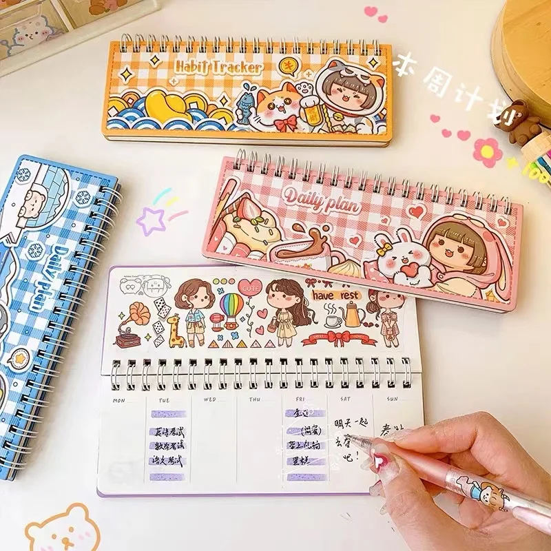 

Kawaii, школьный блокнот, еженедельный блокнот на 2022 год, ежедневник для детей, ежедневник, необновлённая телефонная книга, маленький mochi