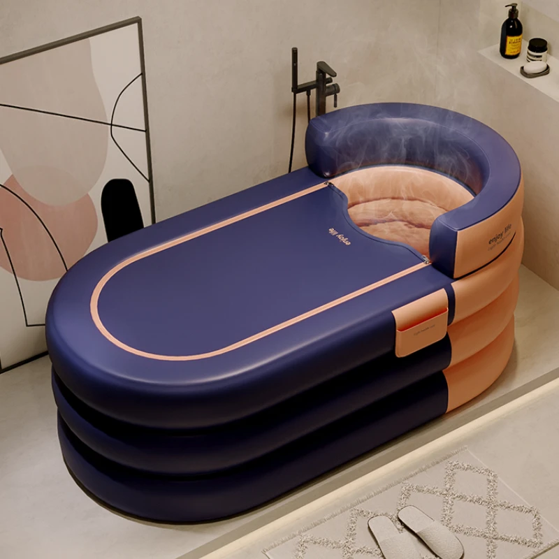 

Складная детская Ванна для взрослых, большая ванная комната, сидячая ванна, надувная плотная портативная ванна, ведро для душа, спа-сауна, баня 5