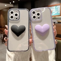 ottwn cartoon 3d love heart candy color phone case for iphone 13 12 11 pro max xs max xr xs soft transparent silicone back cover