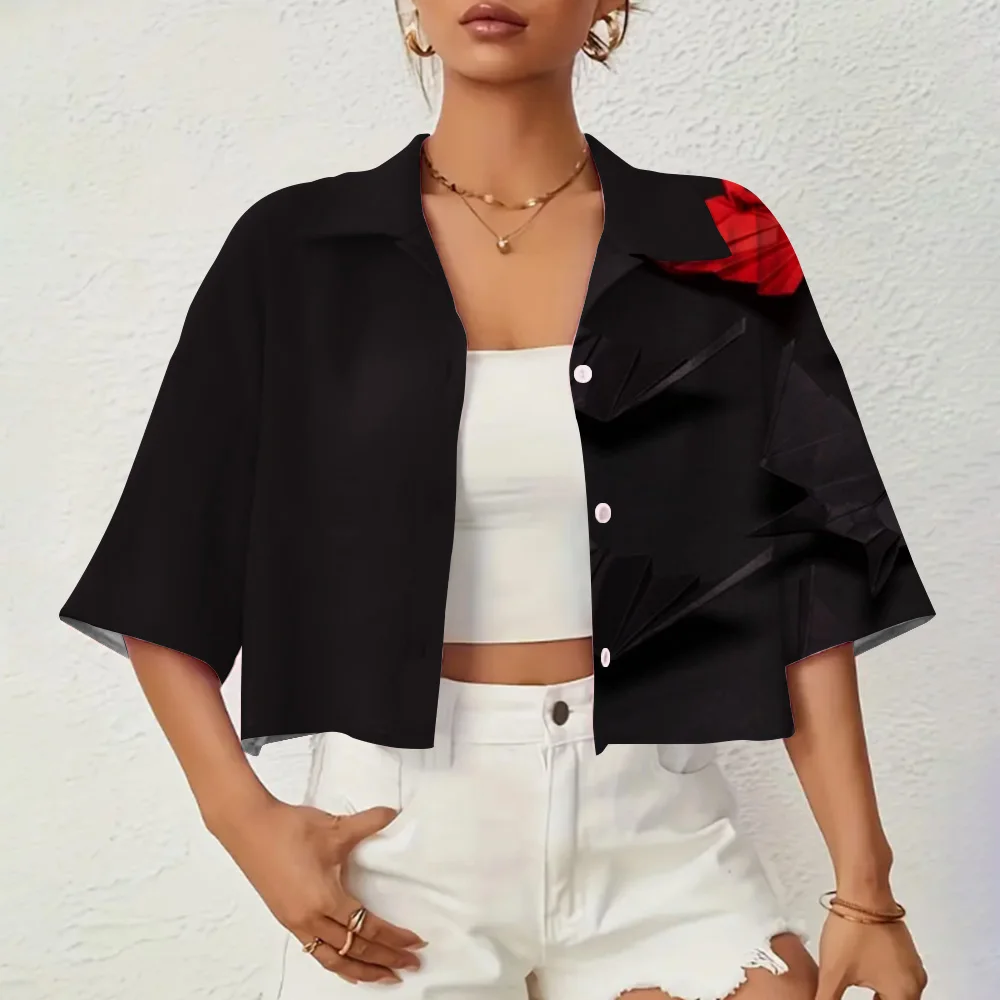 Повседневные женские рубашки и блузки с принтом летучей мыши на Хэллоуин летние