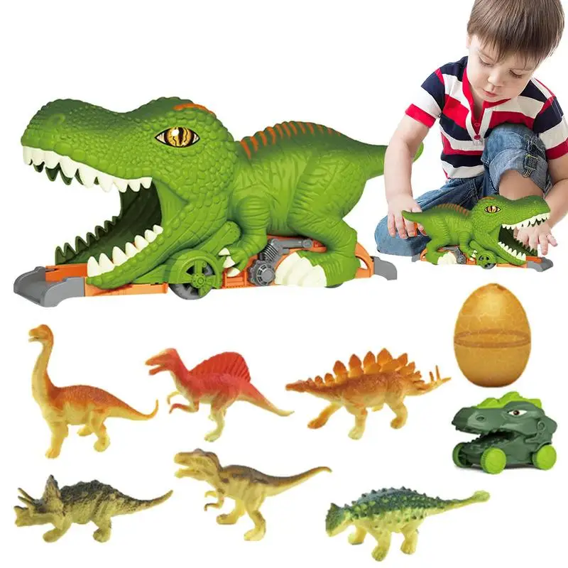 

Игрушечные динозавры, тяговые автомобили для мальчиков, тираннозавр, транспортное средство, грузовик, игровые комплекты, динозавр, грузовик-переносчик