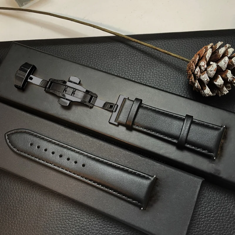 Ремешок 20/22 мм для Samsung Galaxy watch 4 Classic/Active 2/3/42 мм/46 браслет из натуральной кожи Huawei