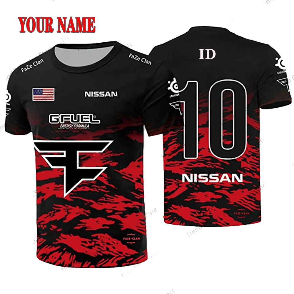 

CSGO Esports Men's T-shirt Faze G2 E-Sports Team Shirt with Personalized Identification Name Number Flag Nico Apparel 2023