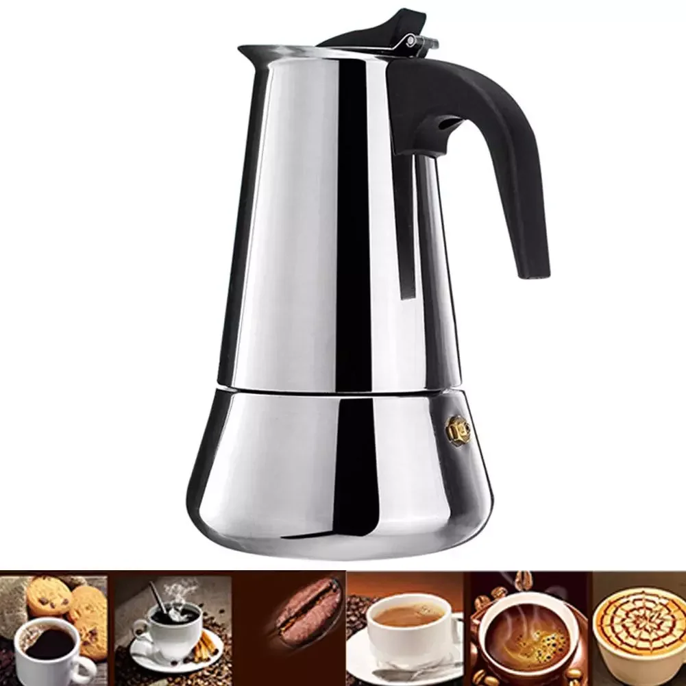 

Stainless Steel Coffee Maker Coffee Pot Moka Pot Geyser Coffee Makers Kettle Coffee Brewer Latte Percolator Stove Coffee Tools