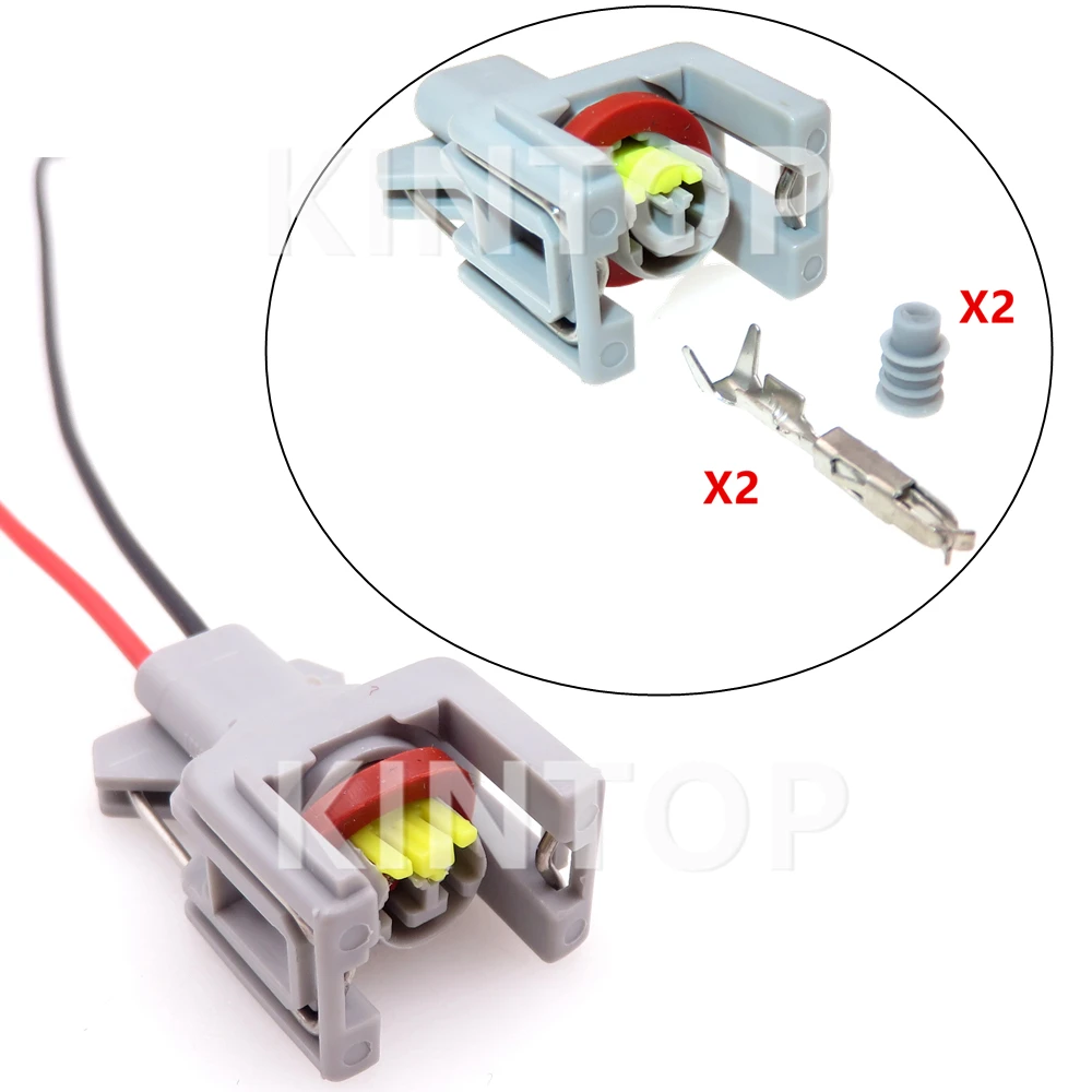 1 компл., 2-контактный автомобильный пластиковый соединитель корпуса, автоматическая герметизация, топливная рельсовая вилка 1743486-3 240PC024S8014 10811963