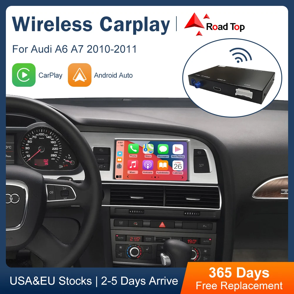 

Беспроводной автомобильный интерфейс Apple CarPlay Android для Audi A6 A7 2010-2011, с функцией воспроизведения в автомобиле AirPlay Mirror Link