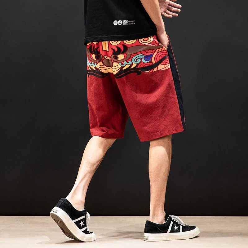 

Printed Knee-length Men's Shorts Korean Street Sports Five Pants Men's Clothing Beach Pants 5XL 2023 Summer