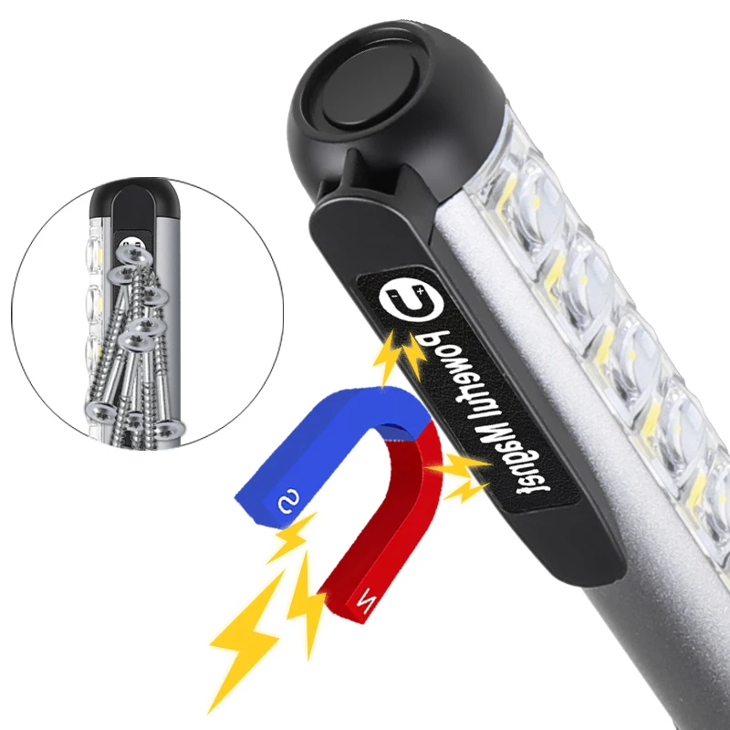 

USB Rechargeable Flashlight Mini Torch Portable Doctors Nursing Lamp Pen Clip Pocket Stainless Steel Pen Light Camping Lantern